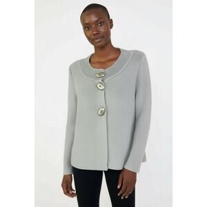 Saint James Womens Gray Cardigan Sweater Jacket Size US 12